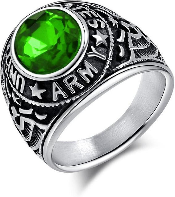 YIRAN Jewelry Ring Edelstahl, Diamant, Silber, Unisex - Bild 1