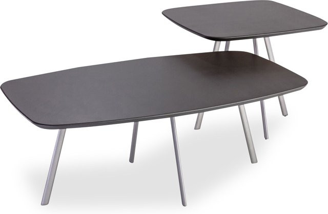 Couchtisch HASSE Wave in Grau und Silber, moderner rechteckiger Tisch aus MDF, B/T/H: 65 x 51 x 65 cm - Bild 1