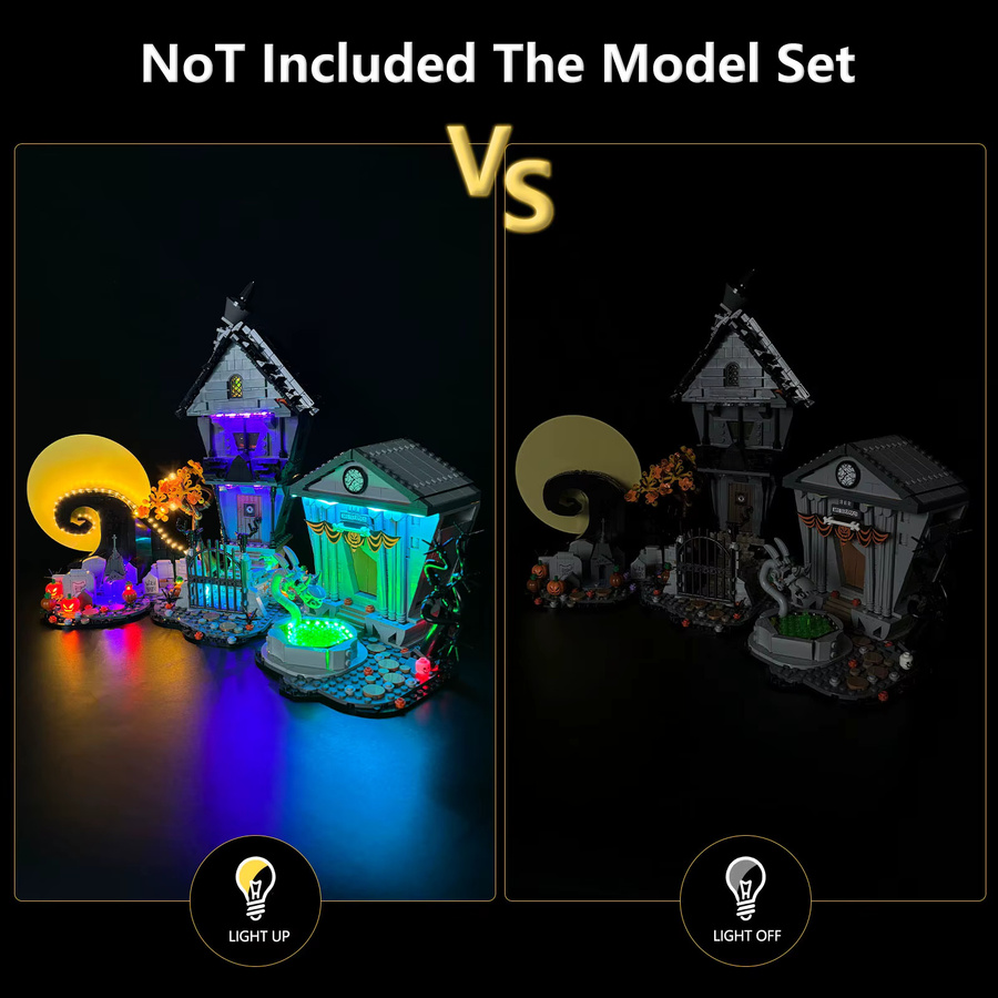 LYBMTWF LED-Beleuchtungsset RGB Multicolour für Lego 21351 Nightmare Before Christmas Building Set mit Switch und transparenten SMD-Leuchten - Bild 2