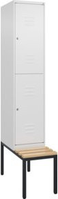 C+P Doppelstock-Spind Classic PLUS mit Sitzbank, 1 Abteil, Buche-Hartholz, B/H/T: 212 x 81,5 x 40 cm - Bild 1