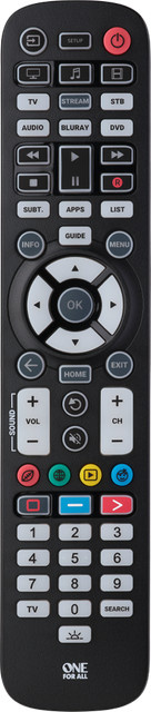 One For All URC3661 Essential 6 Universalfernbedienung in Schwarz - Bild 1