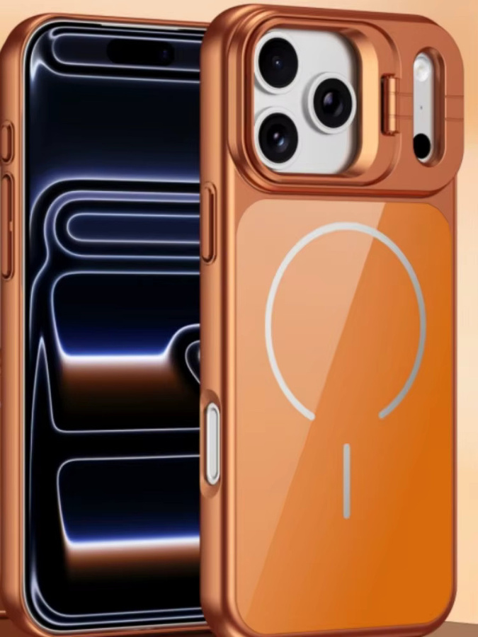 SUNWARD Magnetische Glas-Handyhülle für iPhone mit klappbarem Kameraständer und MagSafe Unterstützung in Blau - Bild 7