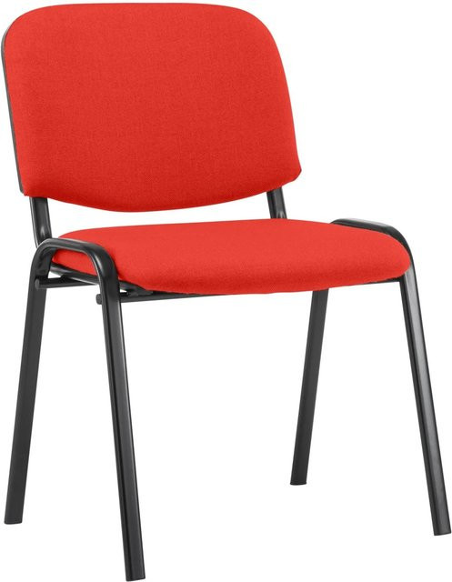 DELUKE Besucherstuhl ZAGREB Konferenzstuhl und Bürostuhl aus Stoff in Rot, B/T/H: 53 x 53 x 83 cm - Bild 1