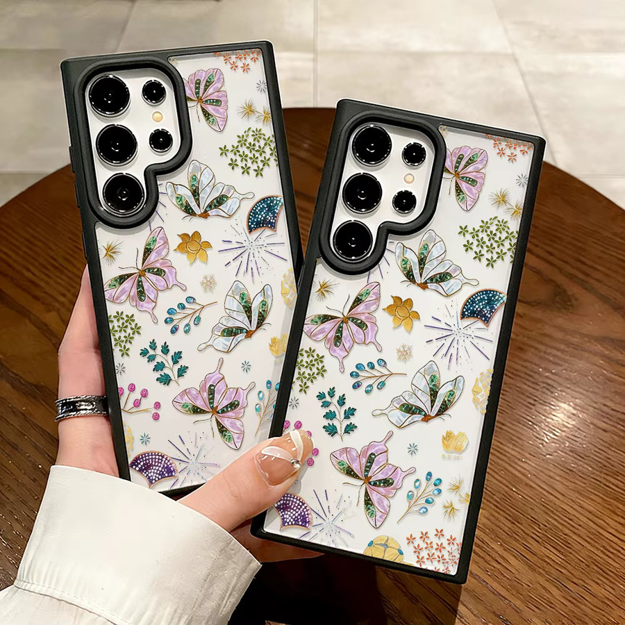 Bunte Schmetterling Handyhülle für Samsung Galaxy A56 5G A16 A15 A05 A07 A17 A55 A54 A36 A13 A26, transparente Schutzhülle mit buntem Design - Bild 2