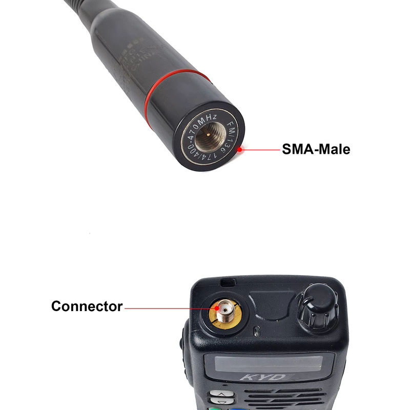 YNIBST Dualband-Schwanenhals-Taktische-Antenne 144/430 MHz mit SMA-Stecker in Schwarz für YAESU VX-1R, VX-2R, VX-3R und Baofeng BF UV3R - Bild 3