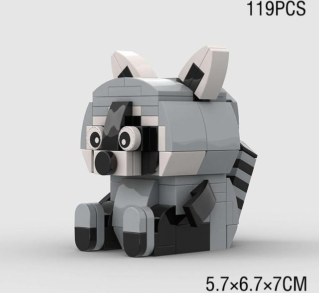 Yiran toy Waschbär Panda Tierfiguren Bausteine Spielzeug ab 14 Jahren - Bild 1