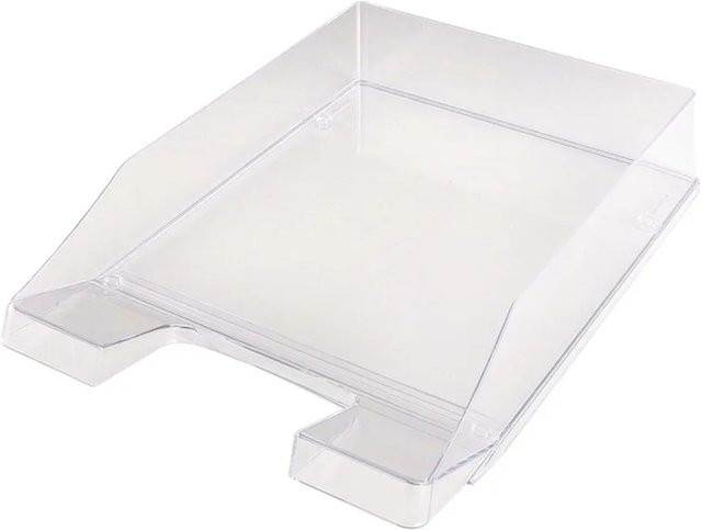 PROREGAL Stapelbare Briefablage aus Kunststoff für DIN A4, 10 Stück, Transparent, H x B x T: 6,5 x 25,5 x 34,8 cm - Bild 1