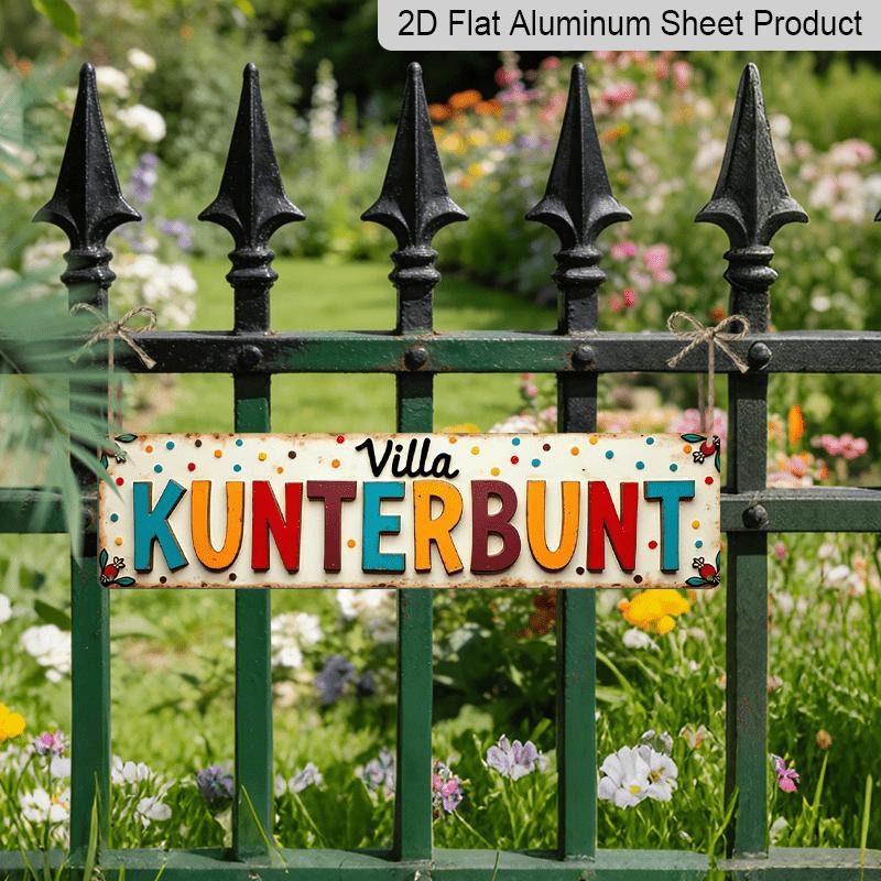 Drasawee Aluminium Dekoschild Bauernhaus-Stil Villa Kunterbunt Wanddekoration Multicolor B: 40 cm, H: 10 cm - Bild 3
