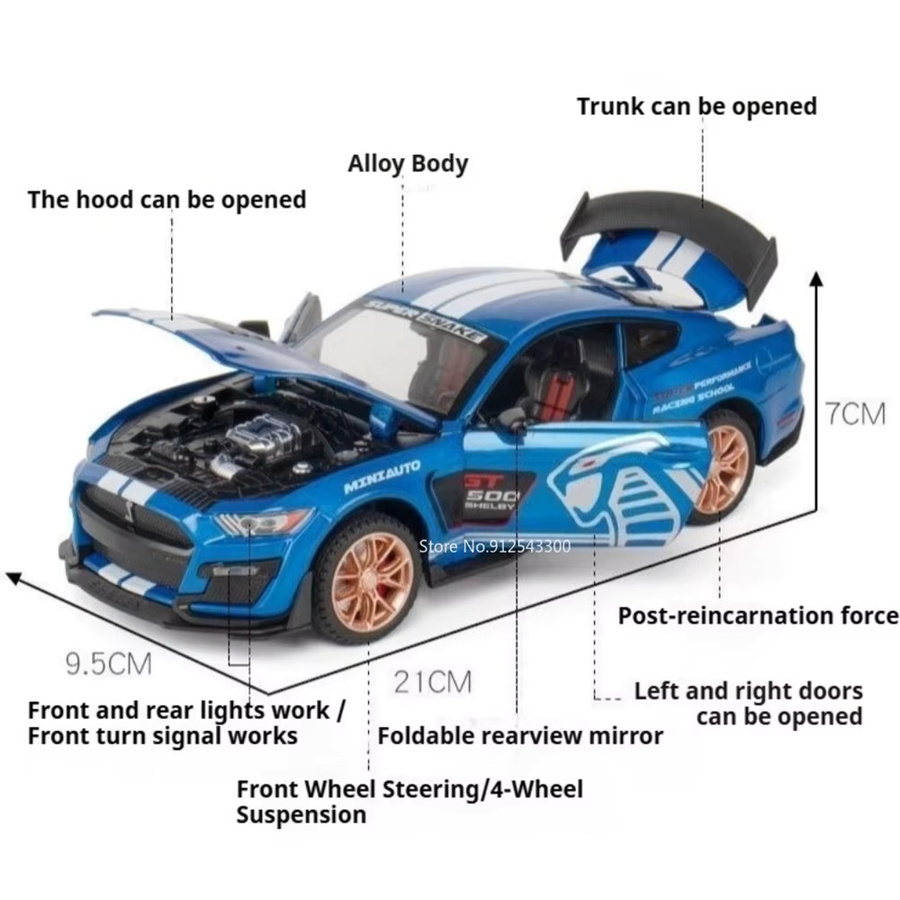 RMZ city Mustang GT500 Automodell-Spielzeug, 1:24, mit Licht und Sound, ab 12 Jahren - Bild 3