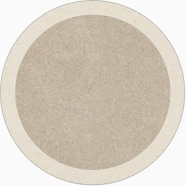 Wucifang Jewelry Runder Teppich Creme Beige, Maschinenwaschbar, Durchmesser: 80 cm - Bild 1