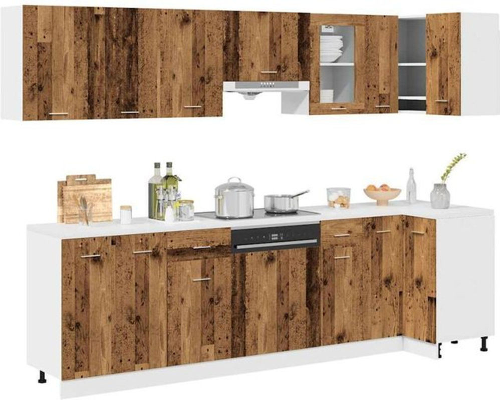 11-tlg. Küchenzeile im Landhausstil aus Holzwerkstoff in Braun von vidaxl - Bild 1