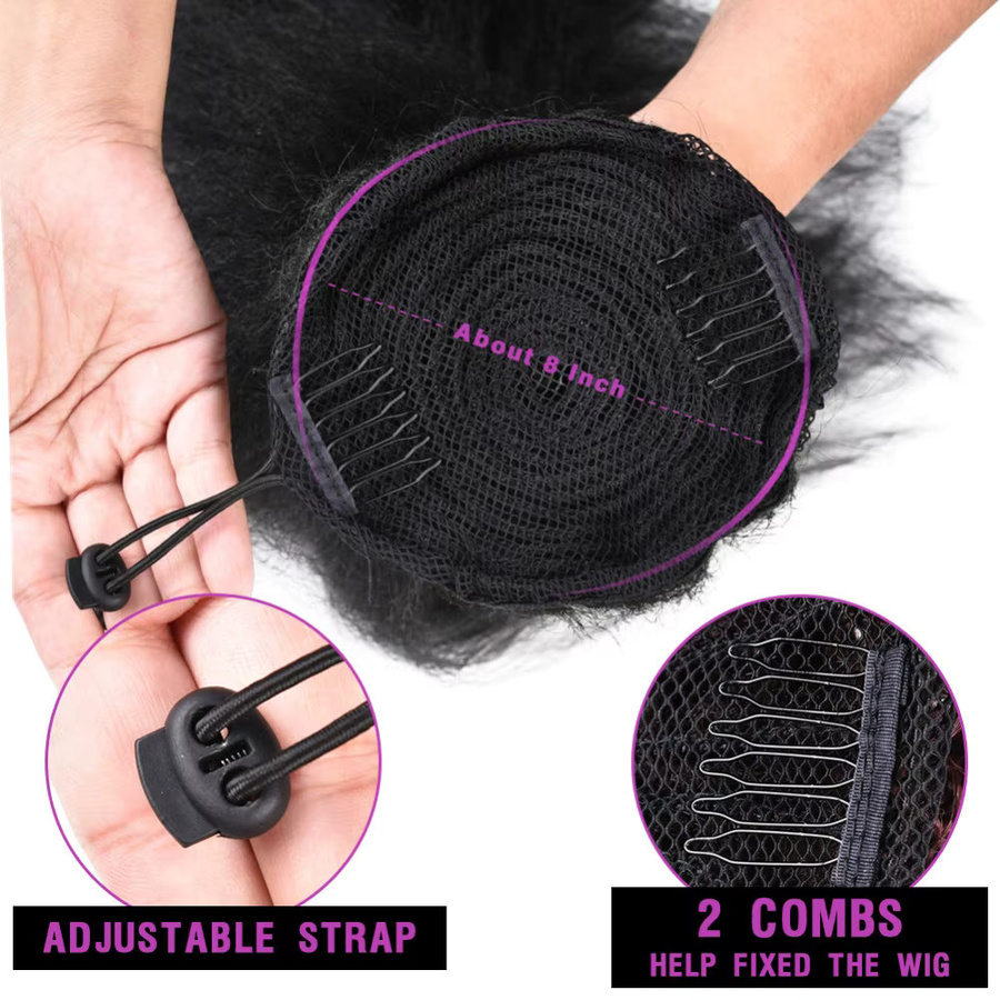 Lydia Tail Warping Haarteil, Kinky Straight, 30 Zoll, Schwarz - Bild 4