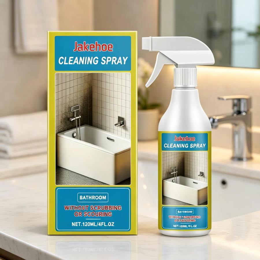 Jakehoe Fleckenentferner und Entkalker für Badezimmer, Waschbecken und Badewanne, Mehrzweck-Reinigungsspray, Weiß, 120 ml - Bild 3
