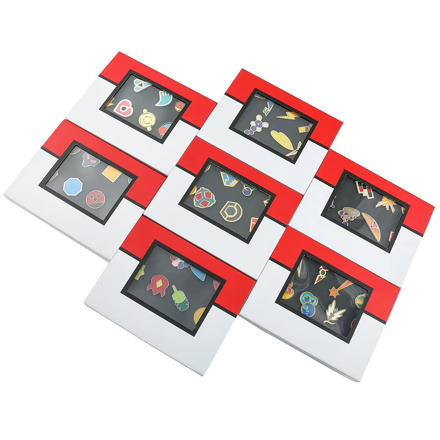 Bandai Pokémon Abzeichen-Box-Set, Kanto Johto Hoenn Sinnoh Unova Kalos Orange League Region Pins Broschen Taschenmonster-Sammlerstücke, Metall, Bunt / Mehrfarbig - Bild 2