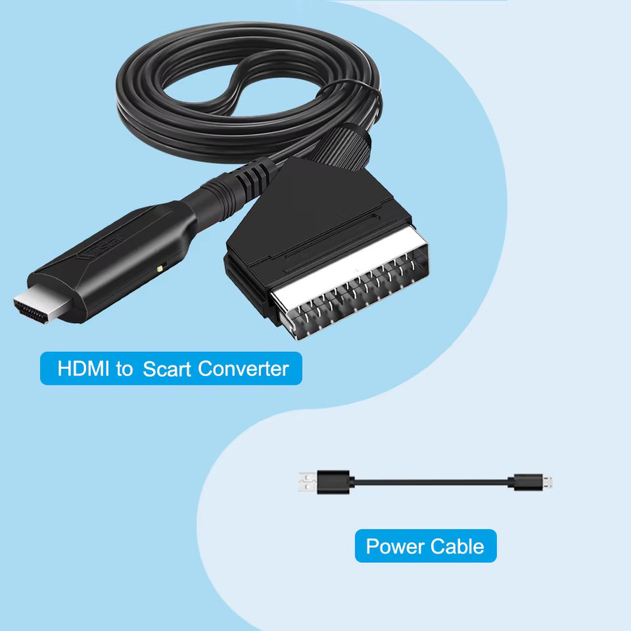 Wiistar HDMI zu SCART Konverter Adapter in Schwarz für Video und Audio, 1080P Unterstützung, kompatibel mit NTSC und PAL für HD TV und DVD - Bild 2
