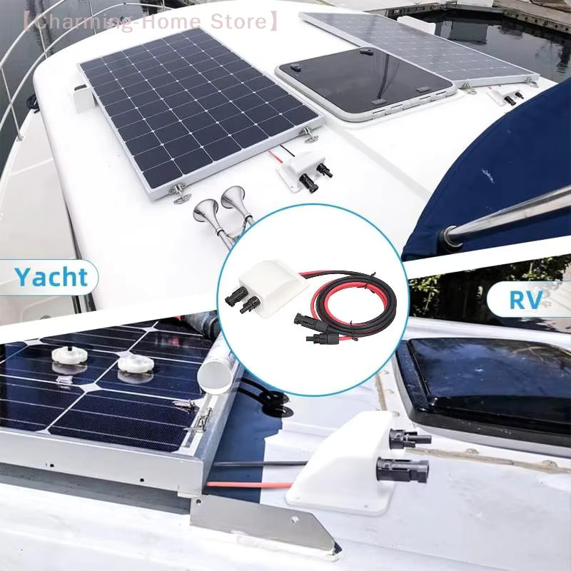 Wetterfeste Solarstecker-Eingangsverschraubung mit Verlängerungskabel, IP68 wasserdichtes Gehäuse für Wohnmobile, Dach und PV-System, Farbe: Weiß - Bild 5