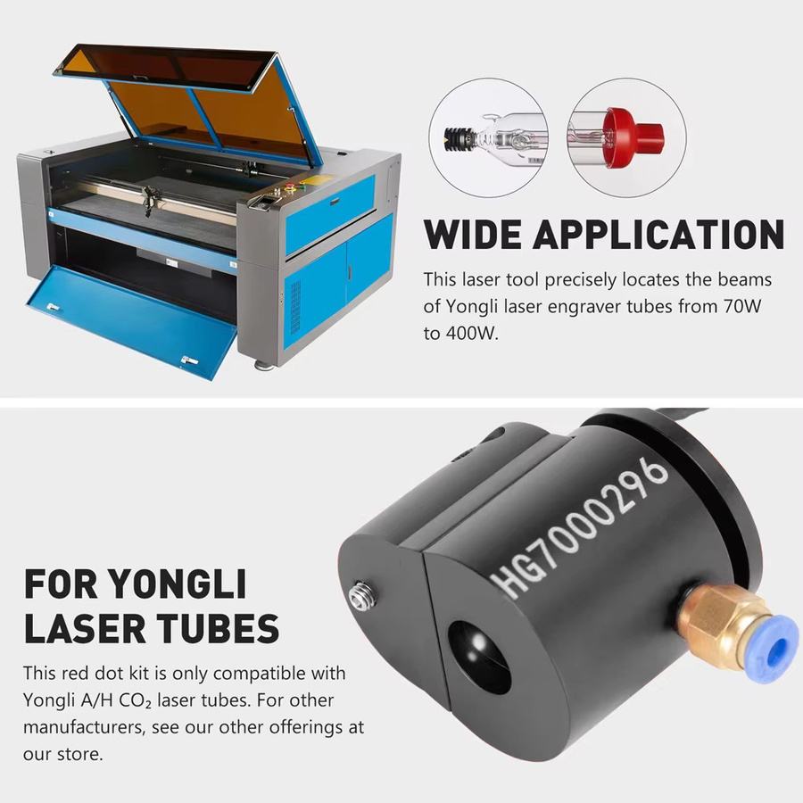 BLUETIMES CO2-Laser-Infrarot-Rotlichtanzeige Red Dot-Set zur Positionierung für YONGLI Laser Tube in Rot und Schwarz - Bild 1