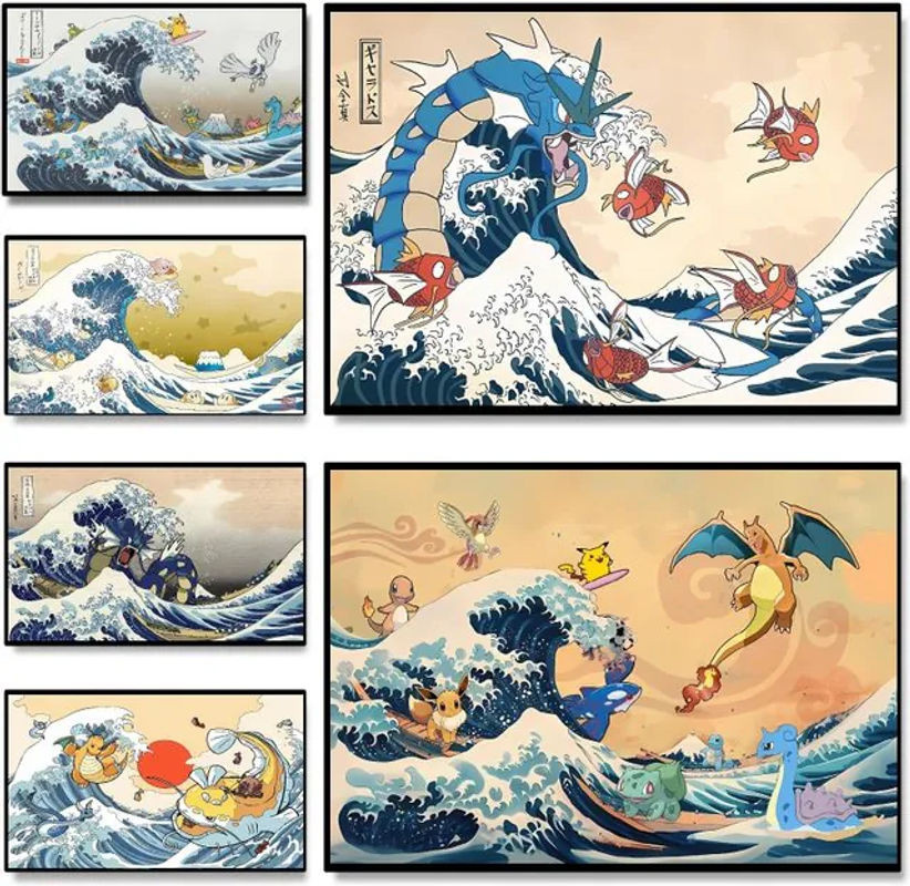 Japanische Anime-Diamantbilder Pokémon Wandkunst als mehrfarbige modulare Drucke im Querformat für deine moderne Heimdekoration von Potdemiel - Bild 1