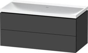 Duravit L-Cube Möbelwaschtisch in Graphit Matt mit 2 Schubladen, B/T/H: 100 x 48 x 48 cm - Bild 1