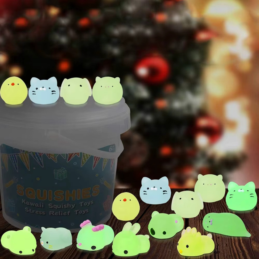 JK-ZMM Kawaii-Tiere Mochi-Squishy-Spielzeug, leuchtet im Dunkeln, 12/36 Stück - Bild 2