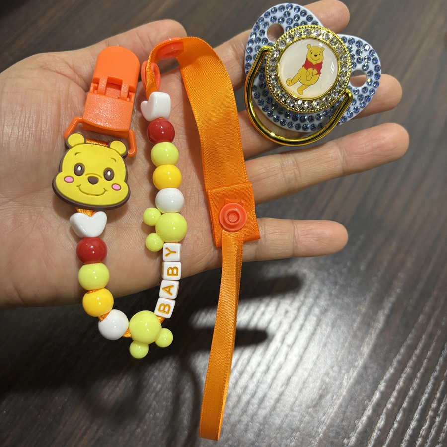 Disney Schnullerkette mit kaubarem Schnuller im Cartoon-Design für Babys, Mehrfarbig, Unisex - Bild 1