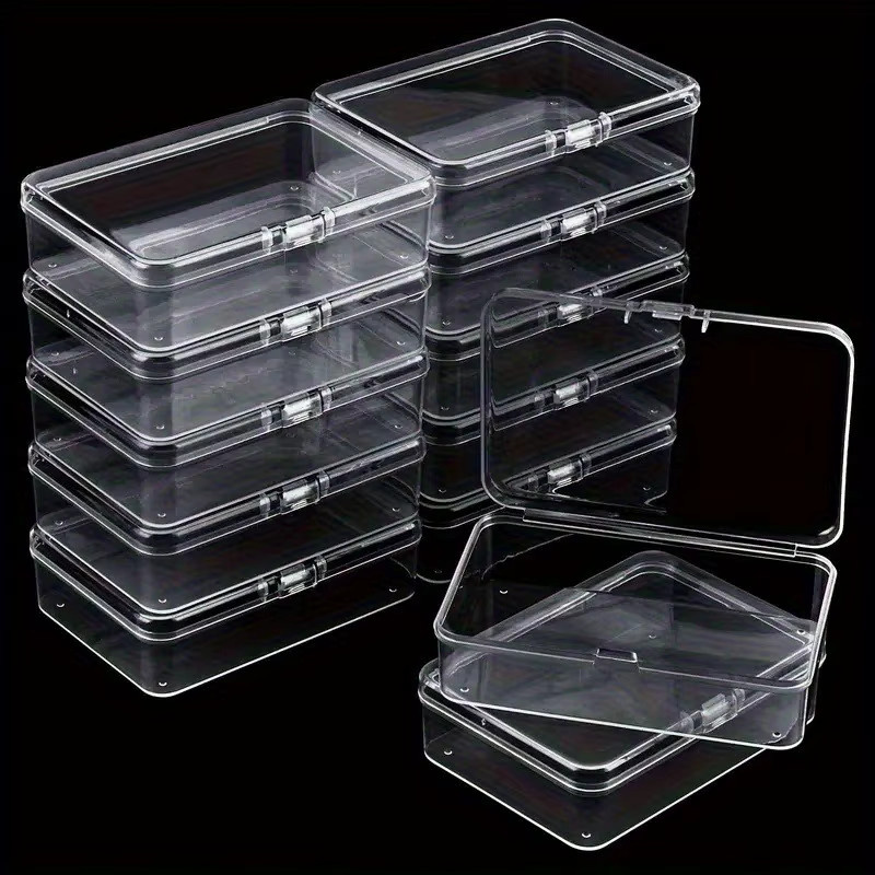 12er-Set Transparente Aufbewahrungsboxen aus Kunststoff mit Sicherheitsverschlüssen, B/T/H: 12,0 x 7,5 x 2,0 cm - Bild 2