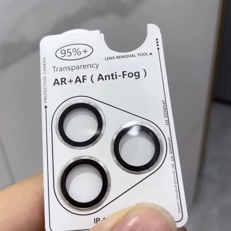 Apple AR Antibeschlag Gehärtetes Glas Schutzfolie für iPhone 17 16 15 14 13 Pro Max mit Rückfahrkamera-Schutz in Gold, Orange, Grau und Blau - Bild 5