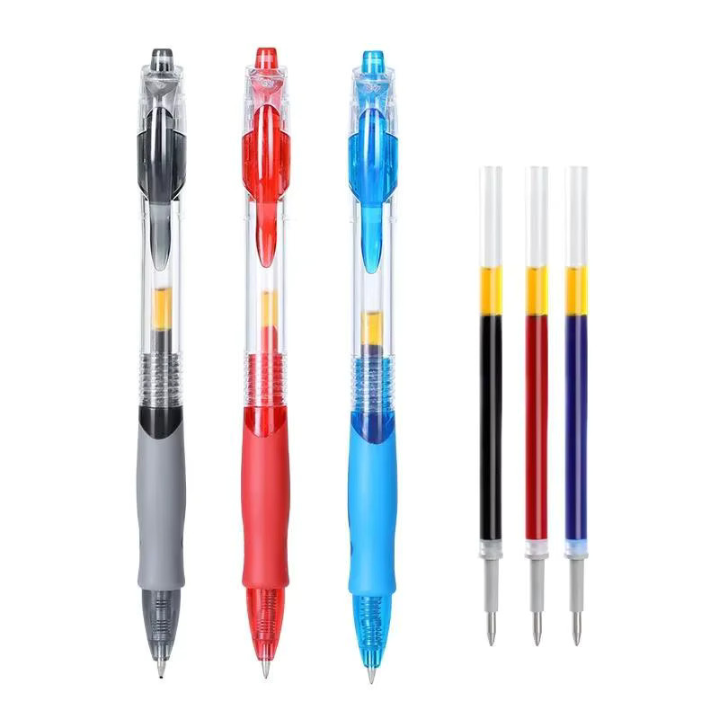 Set mit 13 oder 30 versenkbaren Gel-Stiften in den Farben Schwarz, Rot und Blau für Schule und Büro - Bild 3
