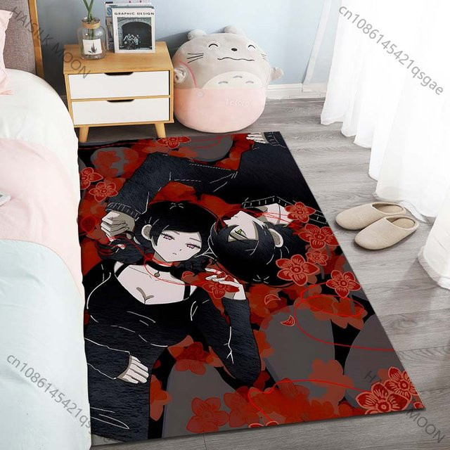 UQIDEHOME Bedruckter Teppich Der Sarg von Andy und Leyley, Rutschfeste Fußmatte für Wohnzimmer, Schlafzimmer und Badezimmer, Modernes Design, Mehrfarbig, B: 60 cm, T: 40 cm - Bild 1