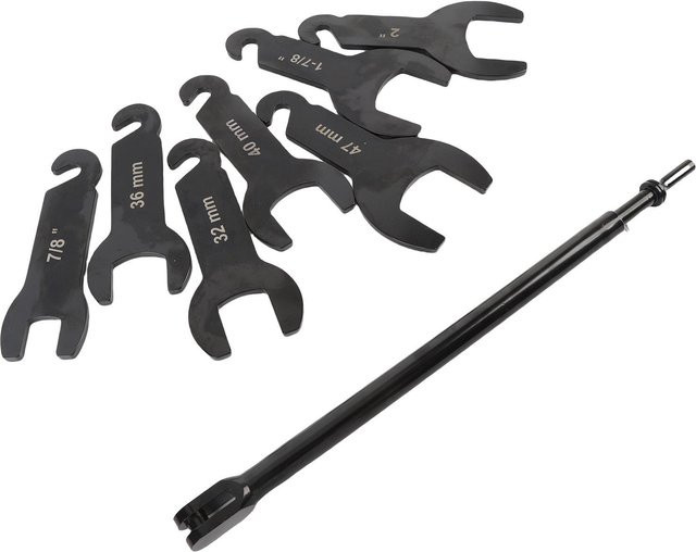 Igeteck 8-teiliges pneumatisches Lüfterkupplungsschlüssel Werkzeugset aus Stahl in Schwarz für Einbau und Ausbau von Gebläsen - Bild 1