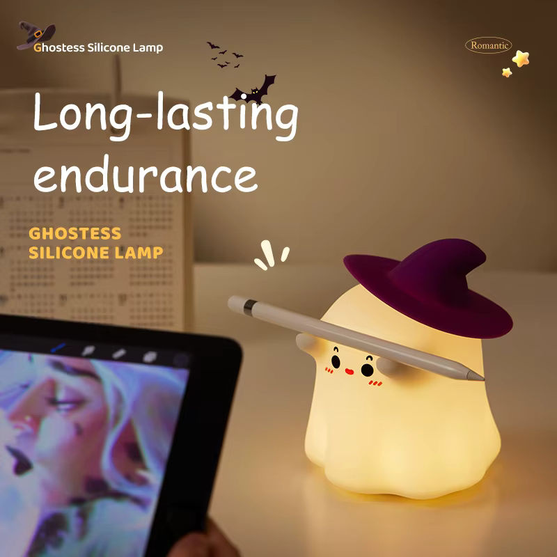 GGBEE Halloween LED Nachtlicht aus Silikon in Weiß mit warmweißem Licht für Kinder und Schlafzimmer - Bild 3