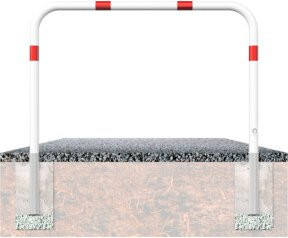 Schake Abweisebügel Site Fence, Ø 60 mm, Breite: 1500 mm, Höhe Überflur: 1000 mm, ohne Querholm, herausnehmbar mit Dreikantverschluss und Bodenhülsen, beschichtet - Bild 1