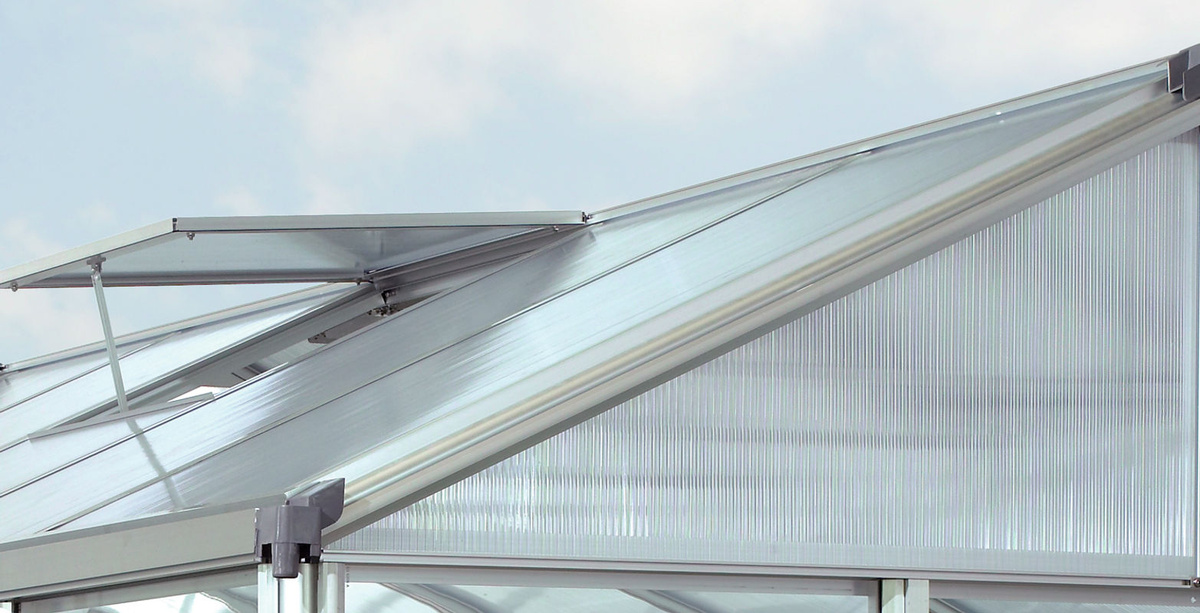 Vitavia Gewächshaus Zeus mit 15,7 m² Fläche, silberfarben, Aluminium eloxiert und Polycarbonat-Platten - Bild 6