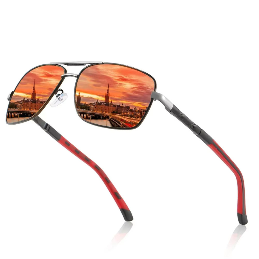 Polarisierte Sonnenbrille, Unisex, Vollrand, rund, Metall - Bild 2