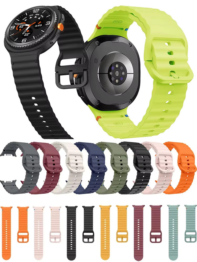 Samsung Uhrenarmband Silikon, Schwarz, Unisex - Bild 7