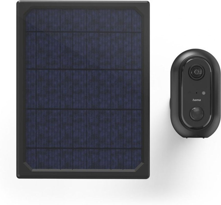 Hama WLAN-Außenkamera mit Solar-Panel und Akku in Schwarz, 1080p Überwachungskamera mit Bewegungsmelder - Bild 2