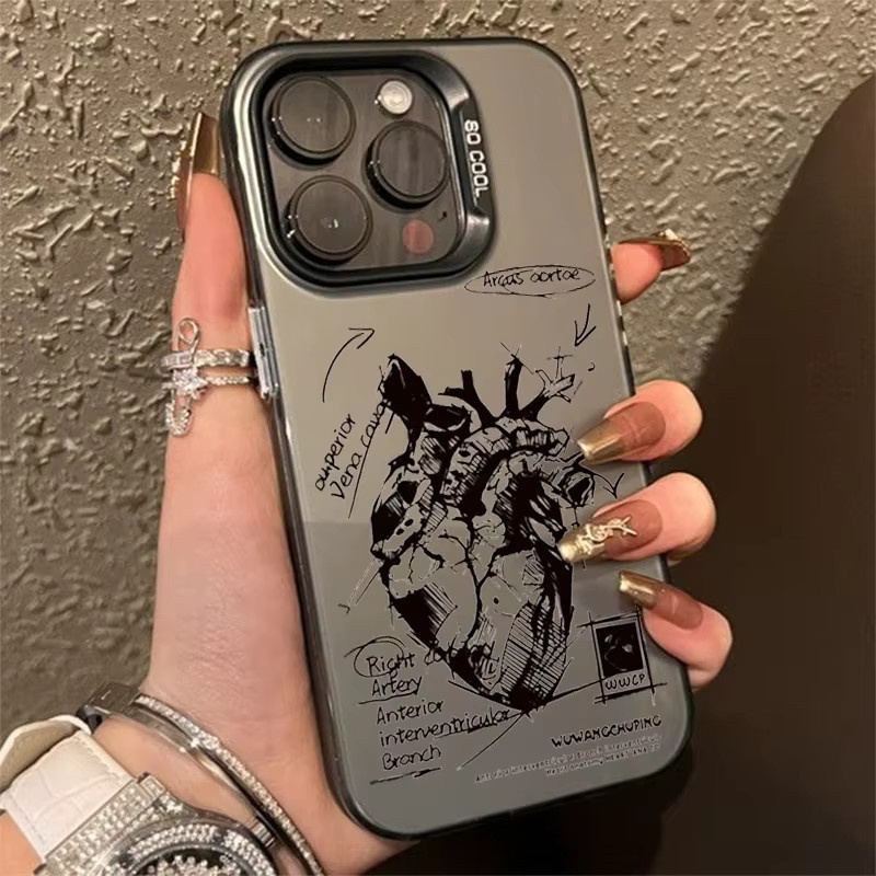 Galvanisierte Handyhülle in Herzform für iPhone 15 14 13 12 11 Pro Max XS X 7 8 Plus SE 2020 2022 - Bild 1