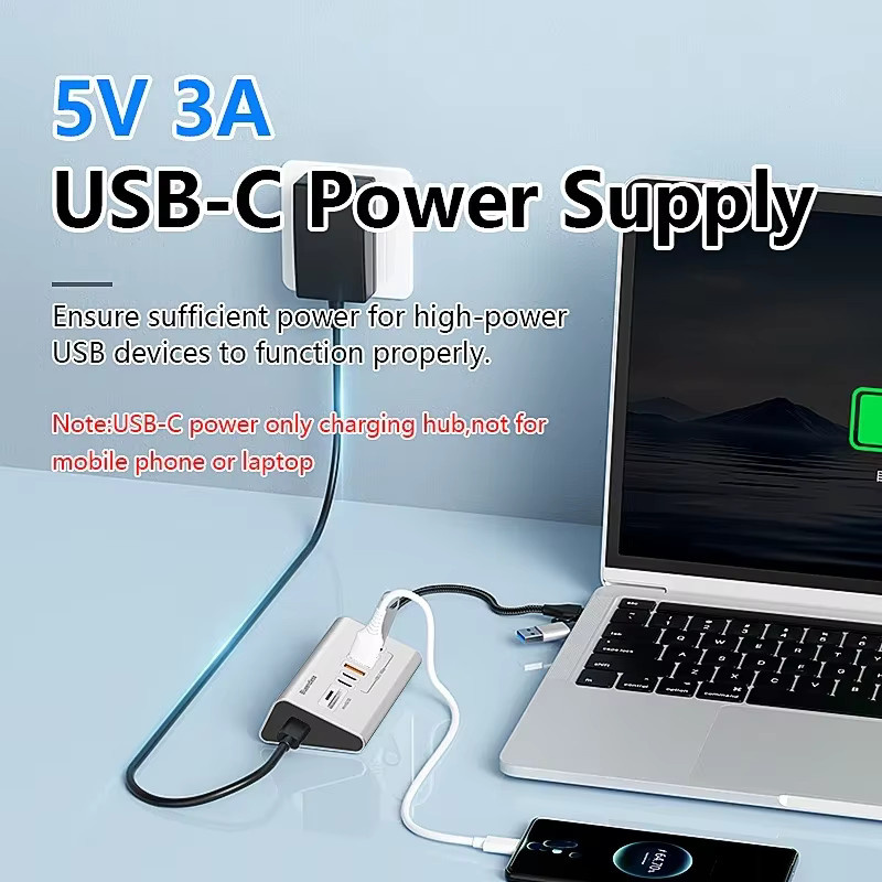 Kebidumei USB 3.2 Typ-C Dockingstation mit 8 Ports und SD/TF-Kartenleser für Laptop und PC, 10Gbps Hochgeschwindigkeits-Übertragung - Bild 2