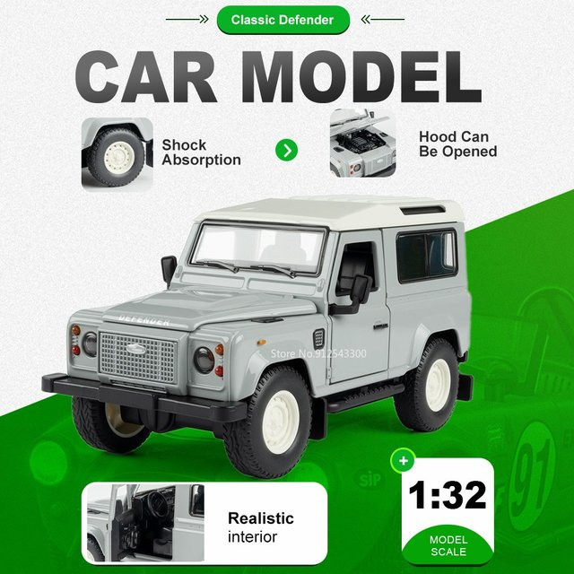 RMZ city Land Rover Defender Modellauto, 1:32, Metall, Gummireifen - Bild 1