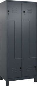 C+P Z-Spind Classic PLUS mit 4 Fächern, Anthrazit/Schwarz, B/T/H: 80 x 50 x 195 cm - Bild 1