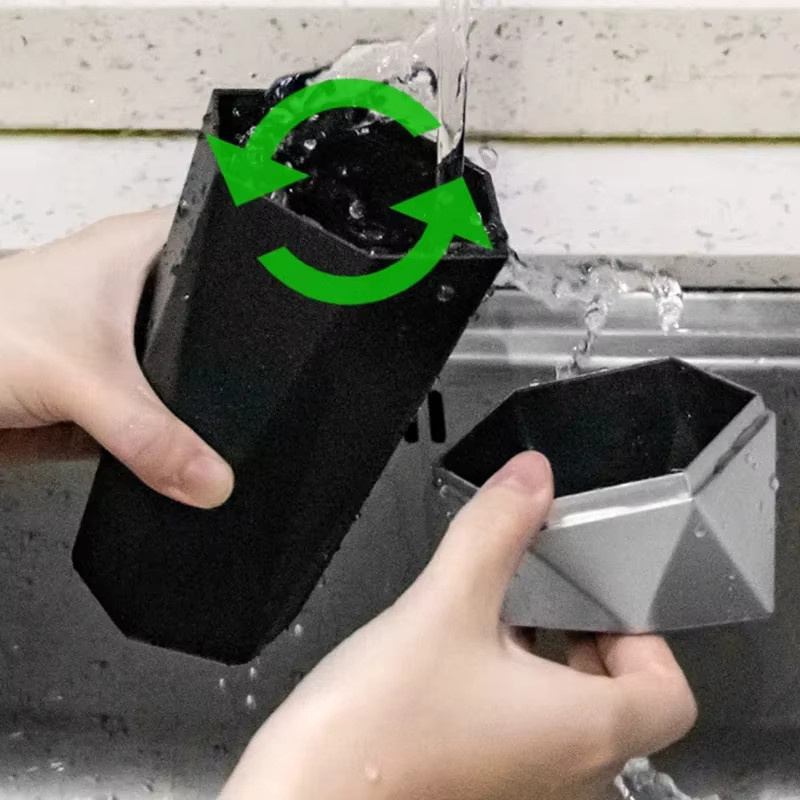 Tragbarer Mini Auto Mülleimer mit Deckel aus Kunststoff für Auto, Home und Office - Bild 3