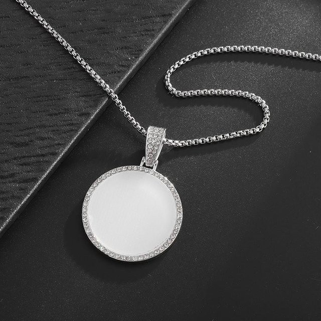 YIRAN Anhänger Moissanit, Edelstahl, Zirkonia, Unisex, grau - Bild 1