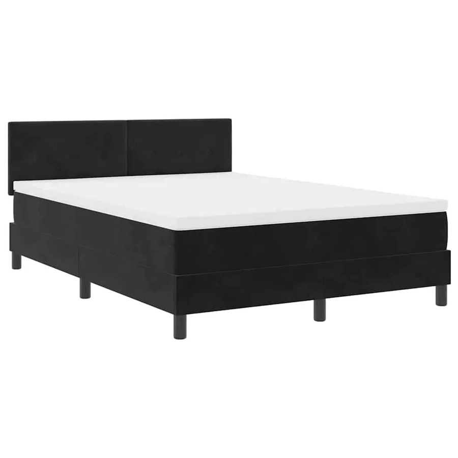 vidaXL LED Boxspringbett mit Matratze Schwarz Samt B/T/H: 160 x 200 x 163 cm - Bild 2