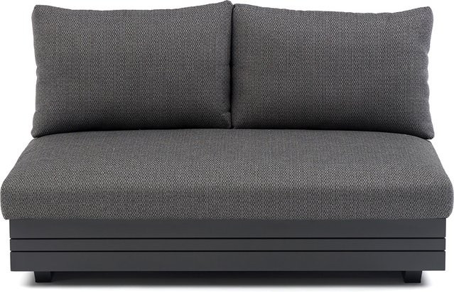 Zebra Cubo Neo Lounge 2-Sitzer mit pulverbeschichtetem Alu-Gestell in Graphite und wasserdichten Kissen in Sutton Grey - Bild 1