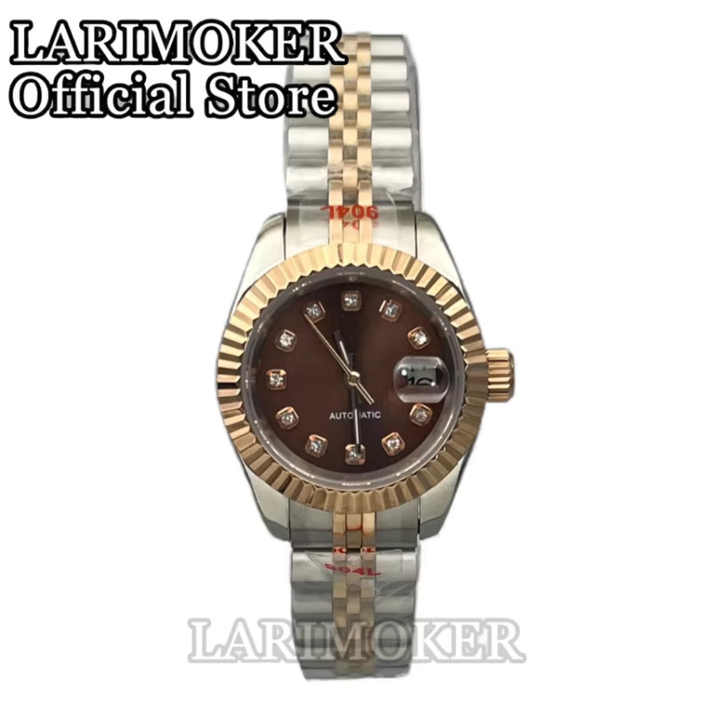 LARIMOKER Armbanduhr, Roségold, Mechanisch, braunes Zifferblatt, Damen - Bild 2