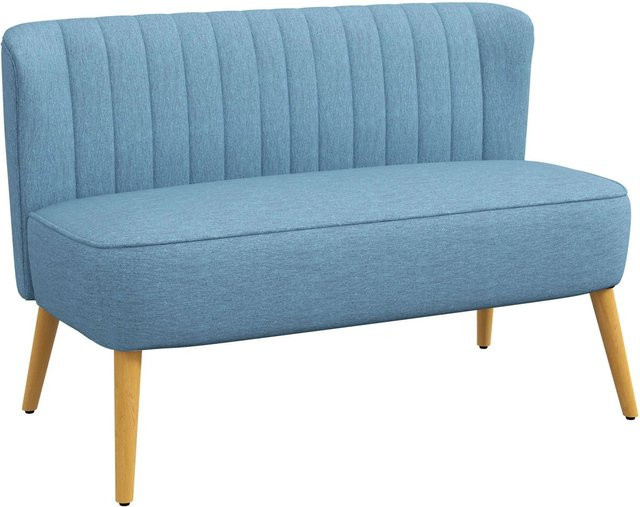 HOMCOM Polstersofa aus Stoff mit Holzrahmen in Blau, B/T/H: 117 x 56,5 x 77 cm - Bild 1