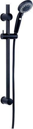 WELLWATER Duschstange Darkon aus Edelstahl in Schwarz Matt, Länge: 63 cm - Bild 1
