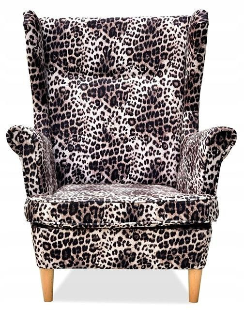 Ohrensessel ARI PRINT von Family Meble im skandinavischen Design mit Leopardenmuster und Stoffbezug, B/T/H: 84 x 92 x 104 cm - Bild 5