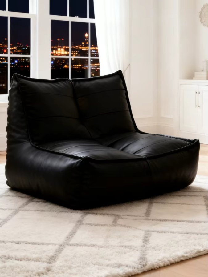OTAUTAU King Size Sitzsackbezug Lounger Pouf SF155 aus Kunstleder für Erwachsene in Schwarz oder Braun - Bild 7