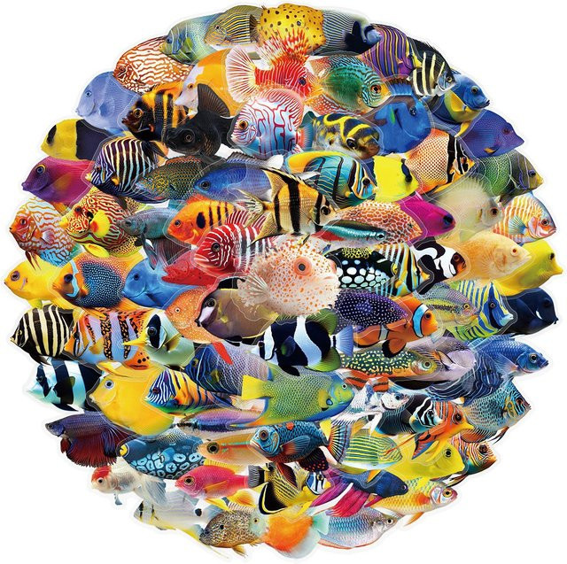 GOGOTU Meerestier-Graffiti-Aufkleber, 100-teiliges Set, multicolor - Bild 1